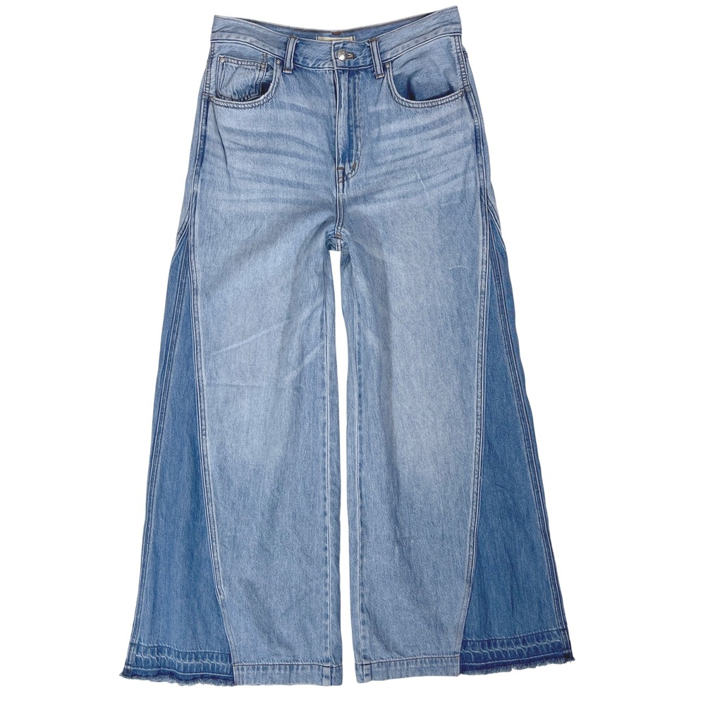 Madewell Super Wide Leg Jeans 25 2 3 Baggy Y2K 90s Two Tone Hippie 70s Festival